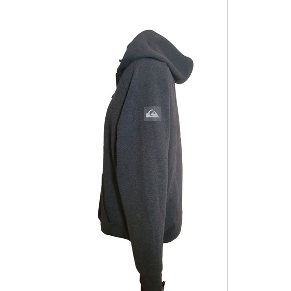 Quicksilver Mens Gray Hooded Sweatshirt Hoodie Half Zip Sz Large‎ - Picture 2 of 11